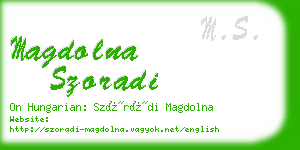 magdolna szoradi business card